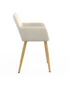 Lot de 2 chaises en velours Heidi crème - 52x53x80 cm