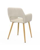 Lot de 2 chaises en velours Heidi crème - 52x53x80 cm
