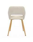 Lot de 2 chaises en velours Heidi crème - 52x53x80 cm