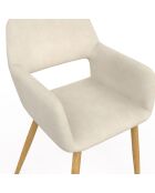 Lot de 2 chaises en velours Heidi crème - 52x53x80 cm