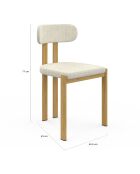 Set di 4 sedie in tessuto Elsa beige - 44,5x43x77 cm