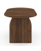 Table à manger Japandi effet bois noyer - 160x90x75 cm