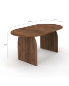 Table à manger Japandi effet bois noyer - 160x90x75 cm