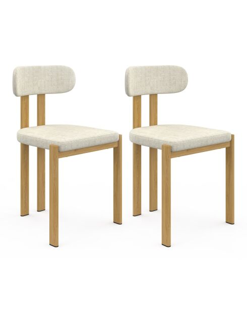 Lot de 2 chaises en tissu Elsa beige - 44,5x43x77 cm