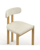 Lot de 2 chaises en tissu Elsa beige - 44,5x43x77 cm