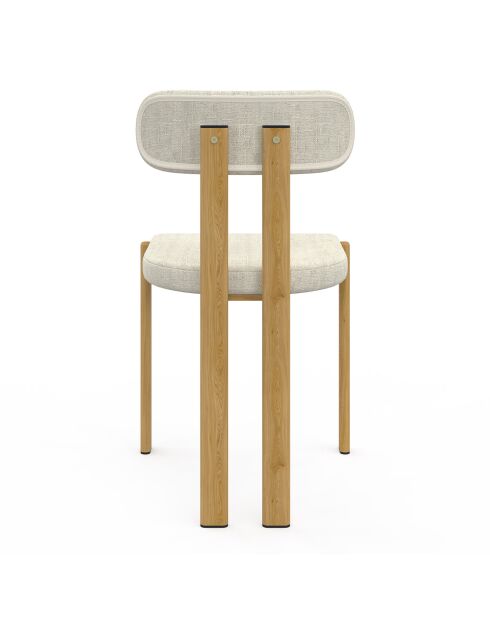 Lot de 2 chaises en tissu Elsa beige - 44,5x43x77 cm