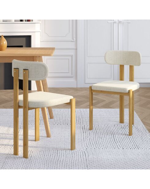 Lot de 2 chaises en tissu Elsa beige - 44,5x43x77 cm