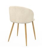 Lot de 2 chaises en velours Léona crème - 51x53x71 cm