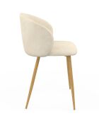Lot de 2 chaises en velours Léona crème - 51x53x71 cm