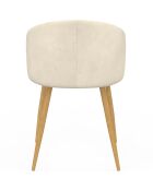Lot de 2 chaises en velours Léona crème - 51x53x71 cm