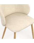Lot de 2 chaises en velours Léona crème - 51x53x71 cm