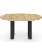 Tavolo da pranzo rotondo allungabile Brixton nero/legno 110-150 cm