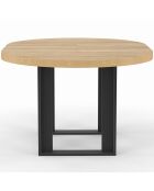 Tavolo da pranzo rotondo allungabile Brixton nero/legno 110-150 cm