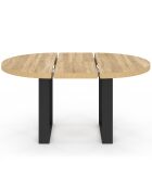 Tavolo da pranzo rotondo allungabile Brixton nero/legno 110-150 cm