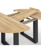 Tavolo da pranzo rotondo allungabile Brixton nero/legno 110-150 cm