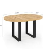 Tavolo da pranzo rotondo allungabile Brixton nero/legno 110-150 cm