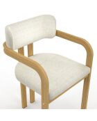 Lot de 4 chaises en tissu Elsa avec accoudoirs beige - 46x48x74 cm