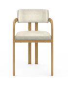 Lot de 4 chaises en tissu Elsa avec accoudoirs beige - 46x48x74 cm