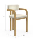 Lot de 4 chaises en tissu Elsa avec accoudoirs beige - 46x48x74 cm