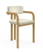 Lot de 4 chaises en tissu Elsa avec accoudoirs beige - 46x48x74 cm
