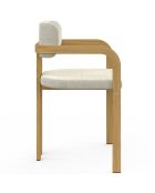 Lot de 4 chaises en tissu Elsa avec accoudoirs beige - 46x48x74 cm