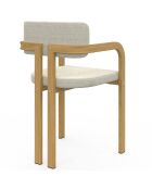 Lot de 4 chaises en tissu Elsa avec accoudoirs beige - 46x48x74 cm