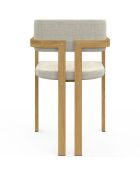 Lot de 4 chaises en tissu Elsa avec accoudoirs beige - 46x48x74 cm