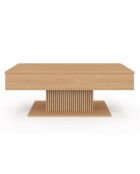 Table basse Tania relevable bois et pieds lattes - 110x60x40 / 53 cm