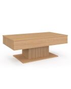 Table basse Tania relevable bois et pieds lattes - 110x60x40 / 53 cm