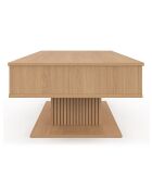 Table basse Tania relevable bois et pieds lattes - 110x60x40 / 53 cm