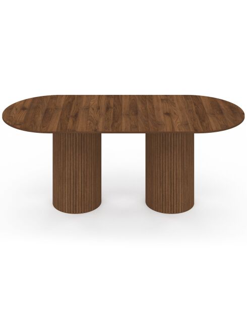Table à manger extensible Albane effet noyer 160-200cm