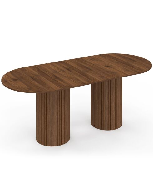 Table à manger extensible Albane effet noyer 160-200cm