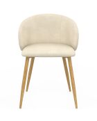 Lot 4 chaises en velours Léona crème - 51x53x71 cm