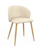 Lot 4 chaises en velours Léona crème - 51x53x71 cm