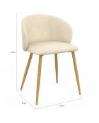 Lot 4 chaises en velours Léona crème - 51x53x71 cm