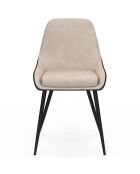 Lot de 6 chaises Ornella bi-matière taupe et marron - 47,5x54x79 cm