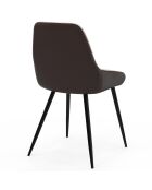 Lot de 6 chaises Ornella bi-matière taupe et marron - 47,5x54x79 cm