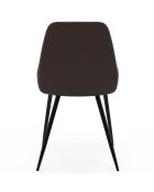 Lot de 6 chaises Ornella bi-matière taupe et marron - 47,5x54x79 cm