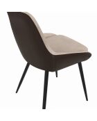 Lot de 6 chaises Ornella bi-matière taupe et marron - 47,5x54x79 cm