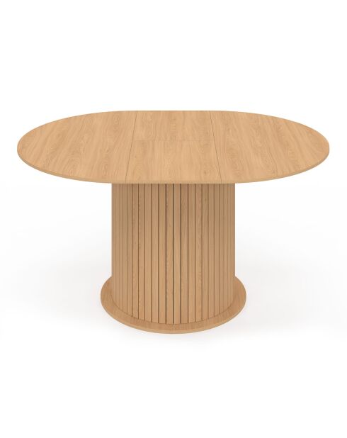 Table à manger ronde Albane extensible avec rangement bois 110-150cm