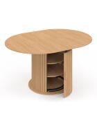 Table à manger ronde Albane extensible avec rangement bois 110-150cm