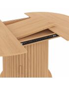 Table à manger ronde Albane extensible avec rangement bois 110-150cm