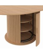 Table à manger ronde Albane extensible avec rangement bois 110-150cm
