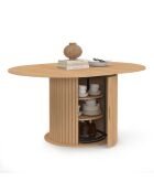 Table à manger ronde Albane extensible avec rangement bois 110-150cm