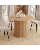 Table à manger ronde Albane extensible avec rangement bois 110-150cm