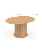 Table à manger ronde Albane extensible avec rangement bois 110-150cm