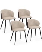 Set van 4 Leona taupe en bruine stoelen van twee materialen - 51x53x71 cm