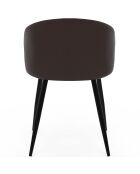 Set van 4 Leona taupe en bruine stoelen van twee materialen - 51x53x71 cm