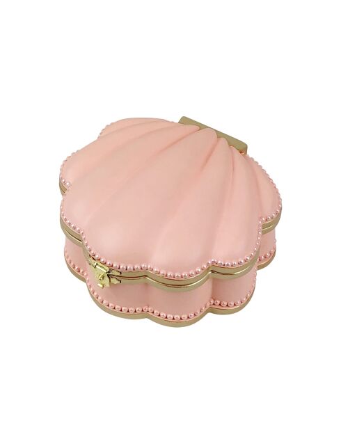 Boite à Bijoux Collector Sirène dans Coquillage rose - 13 x 13 x 4,5 cm
