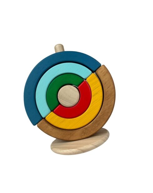 Jeu d'empilage en bois Culboto circulaire multicolore - 14,5 x 17 x 9 cm